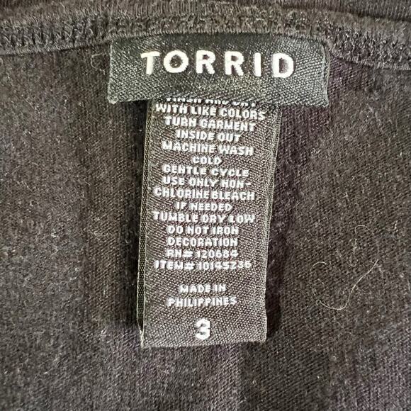 Torrid Womens Tank Top Sleeveless Floral Heart Pattern Scoop Neck Pullover Black - Picture 6 of 7